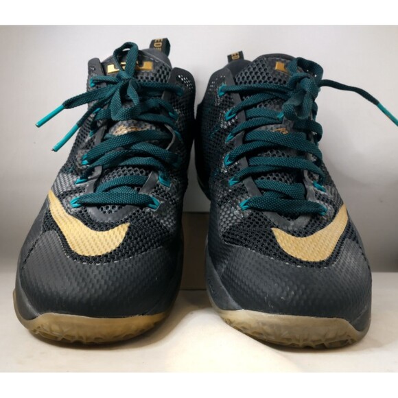 Nike LeBron James 12 XII Low “Black Green Metallic Gold” US men's 11  724557-070 - Picture 3 of 14